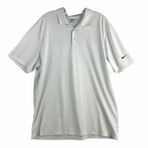 Mens Nike Golf Polo Shirt White XL Standard Fit Dri-Fit Short Sleeve Sports